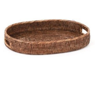 Oval Rattan Tray With Handles