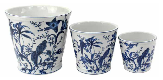 Set Of Three Provence Round Pots