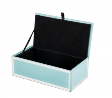 Tiffany Blue Glass Jewellery Box