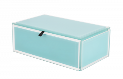Tiffany Blue Glass Jewellery Box