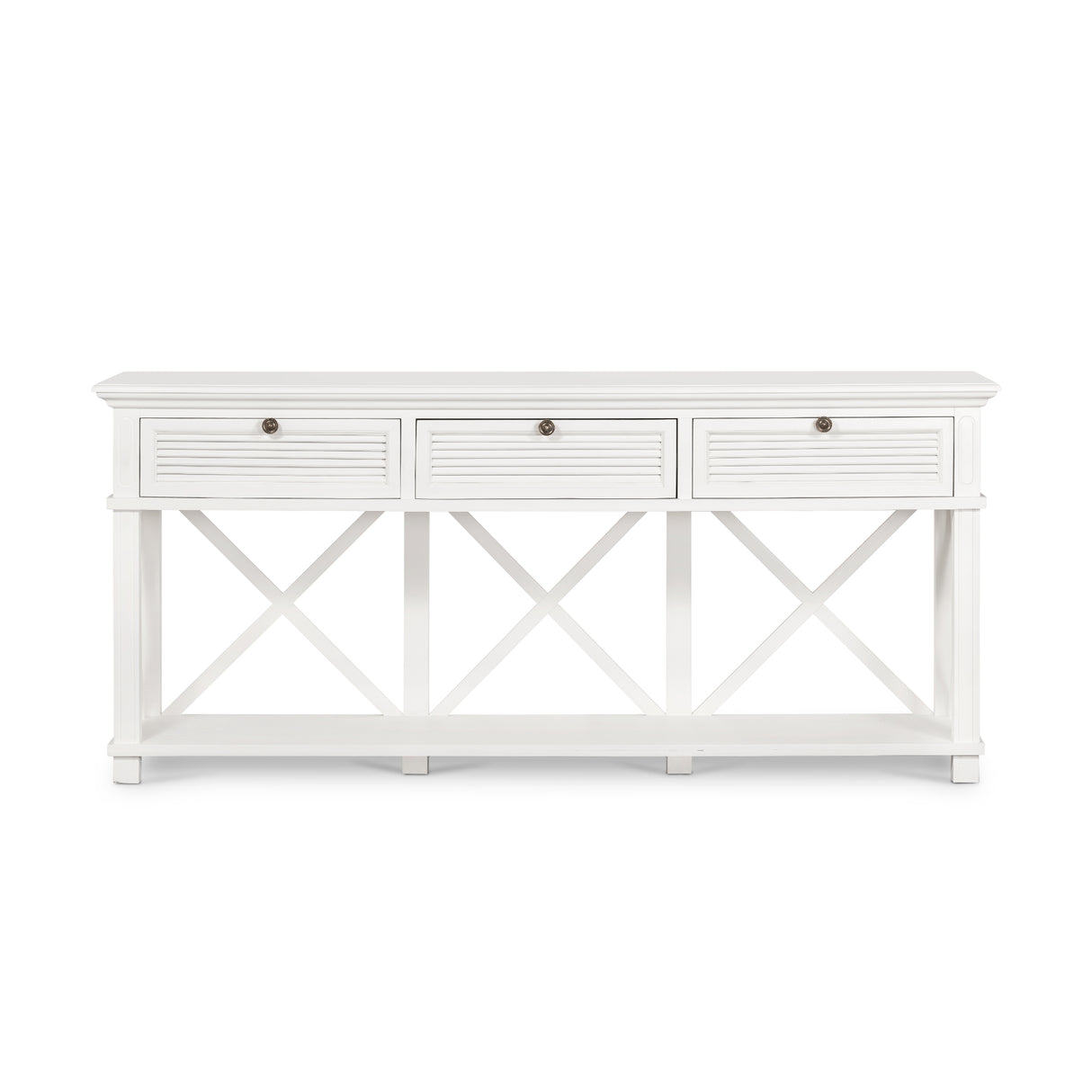 Long Island Three Drawer Console Table In White