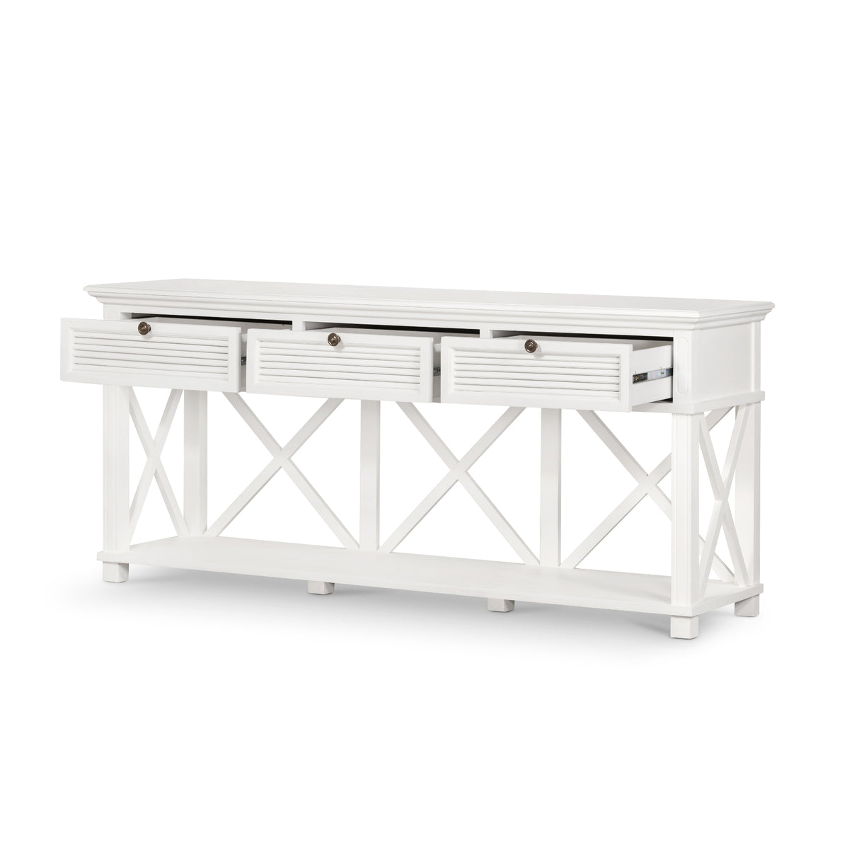 Long Island Three Drawer Console Table In White