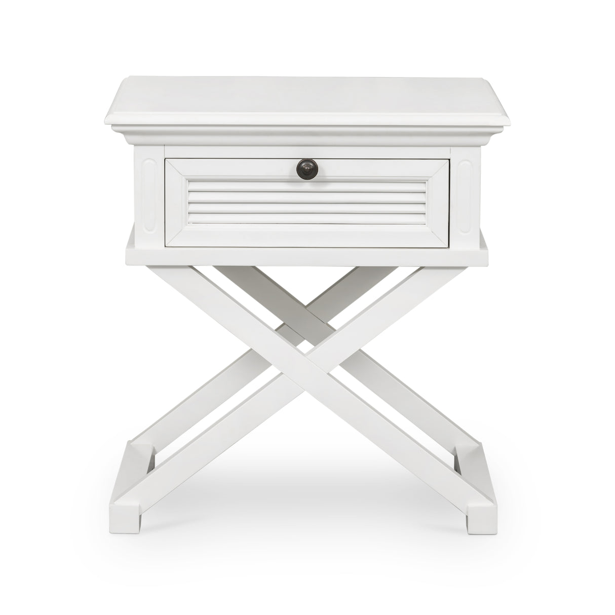 Ex Display Long Island Cross Leg Side Table In White