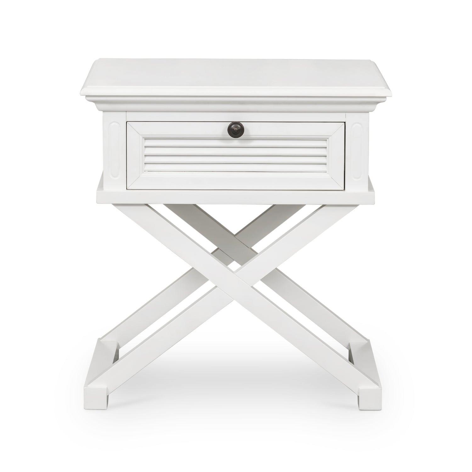 Ex Display Long Island Cross Leg Side Table In White