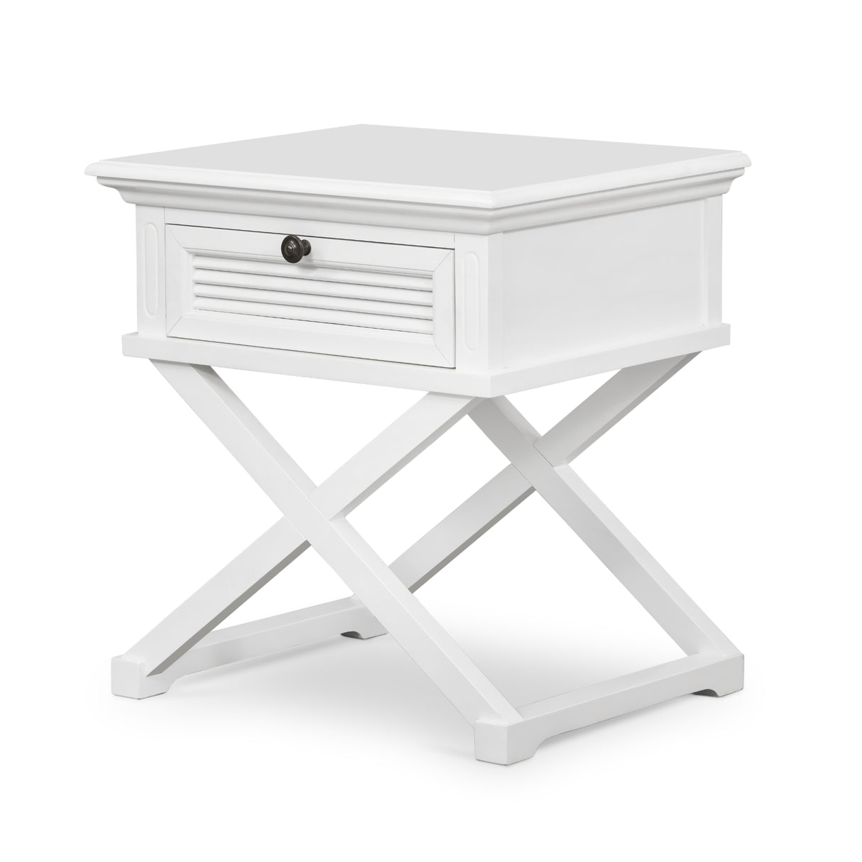 Ex Display Long Island Cross Leg Side Table In White