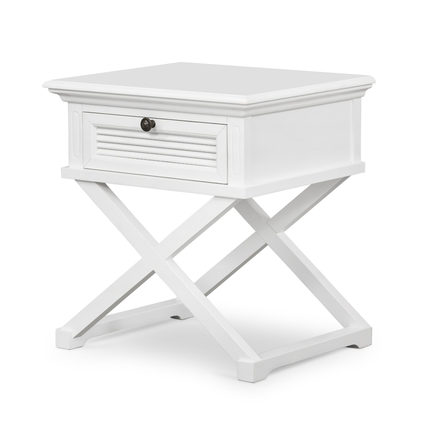 Ex Display Long Island Cross Leg Side Table In White