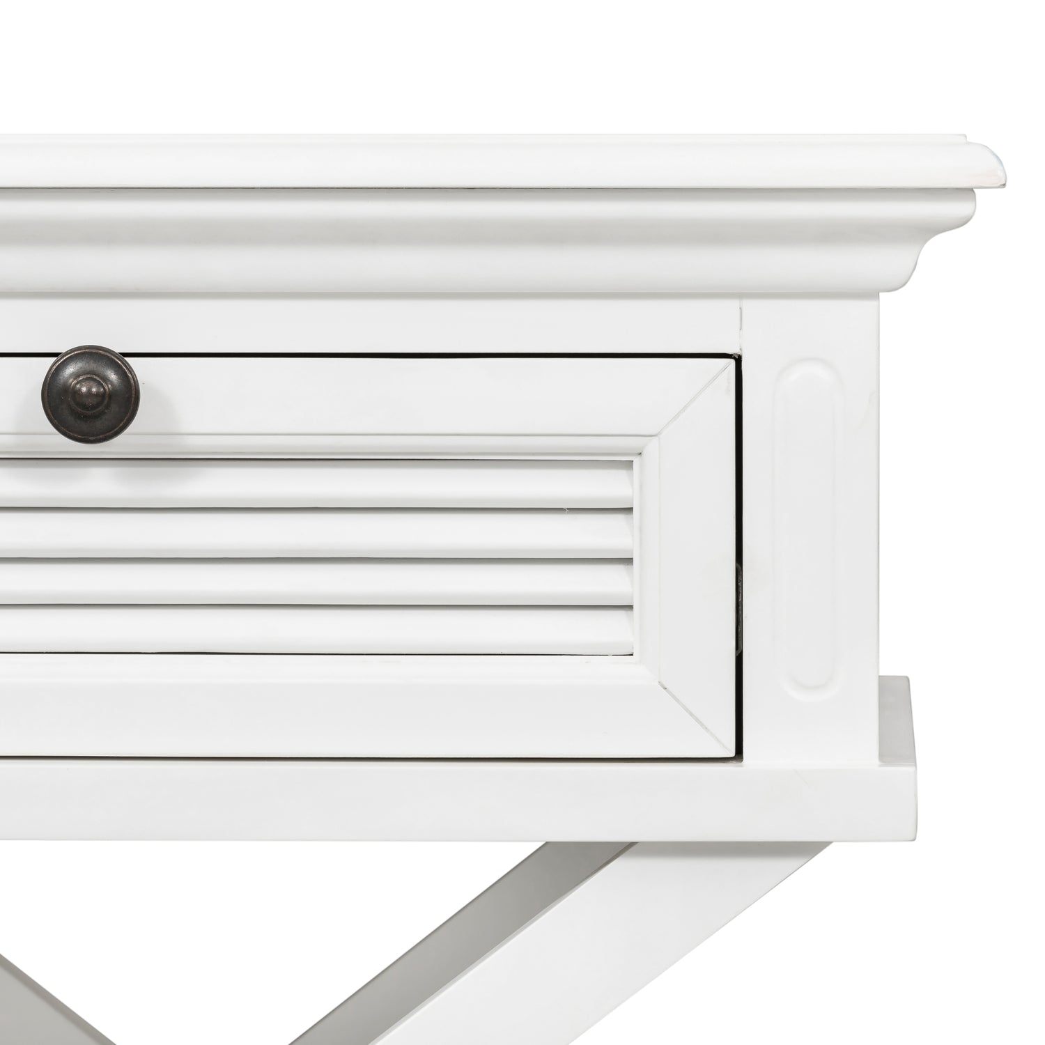 Ex Display Long Island Cross Leg Side Table In White