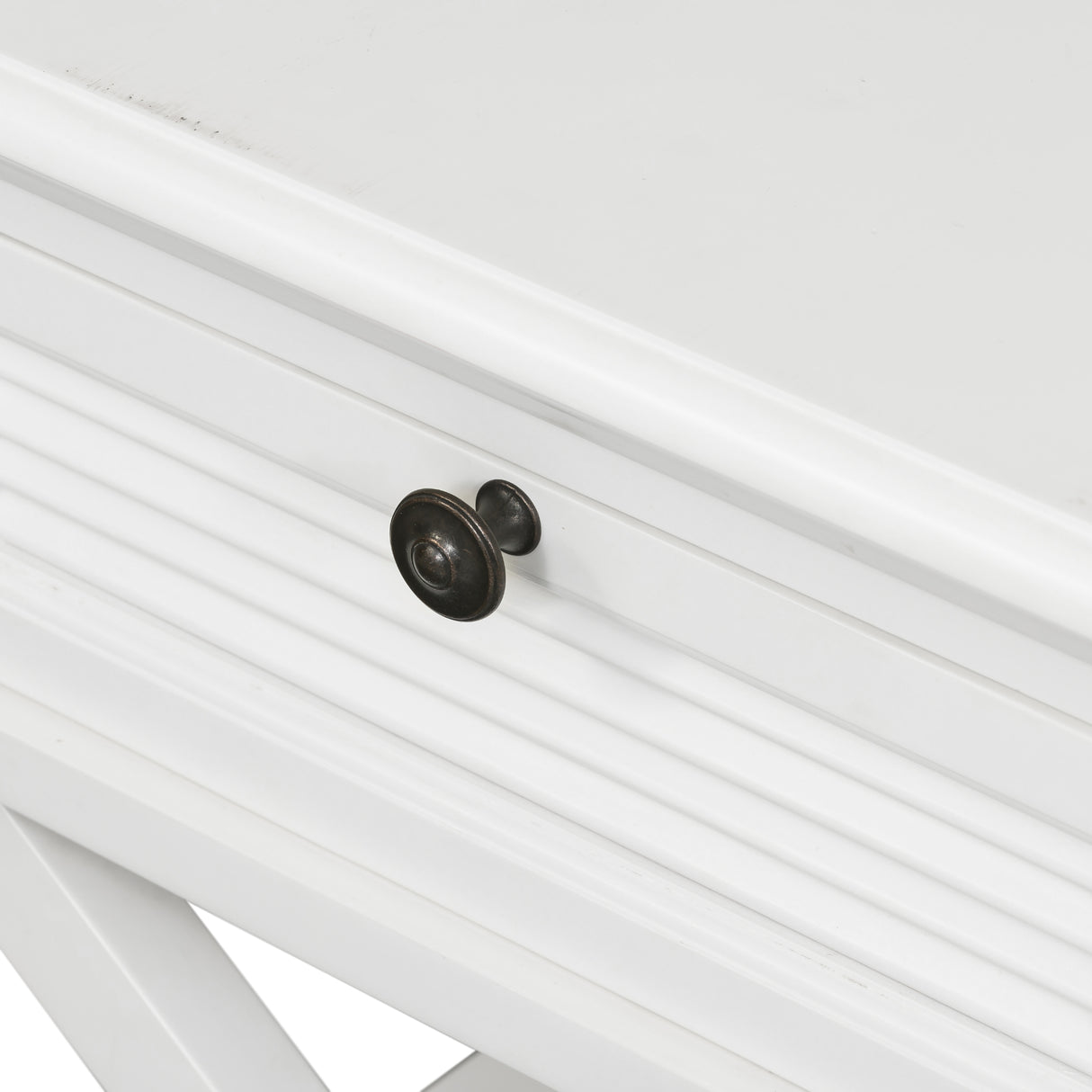 Ex Display Long Island Cross Leg Side Table In White