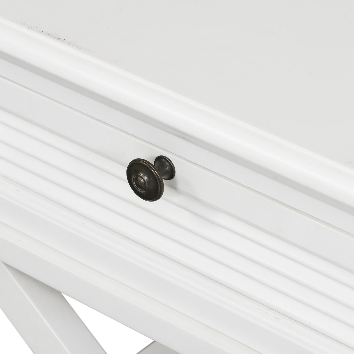 Ex Display Long Island Cross Leg Side Table In White