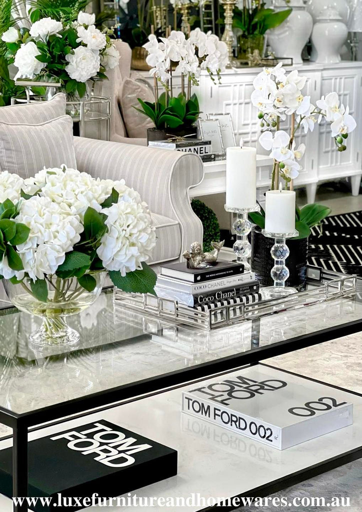 Rectangle Marble & Glass Coffee Table - CLEARANCE PERTH SHOWROOM ONLY!