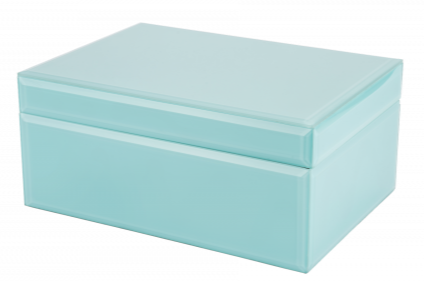 Tiffany Blue Glass Jewellery Box