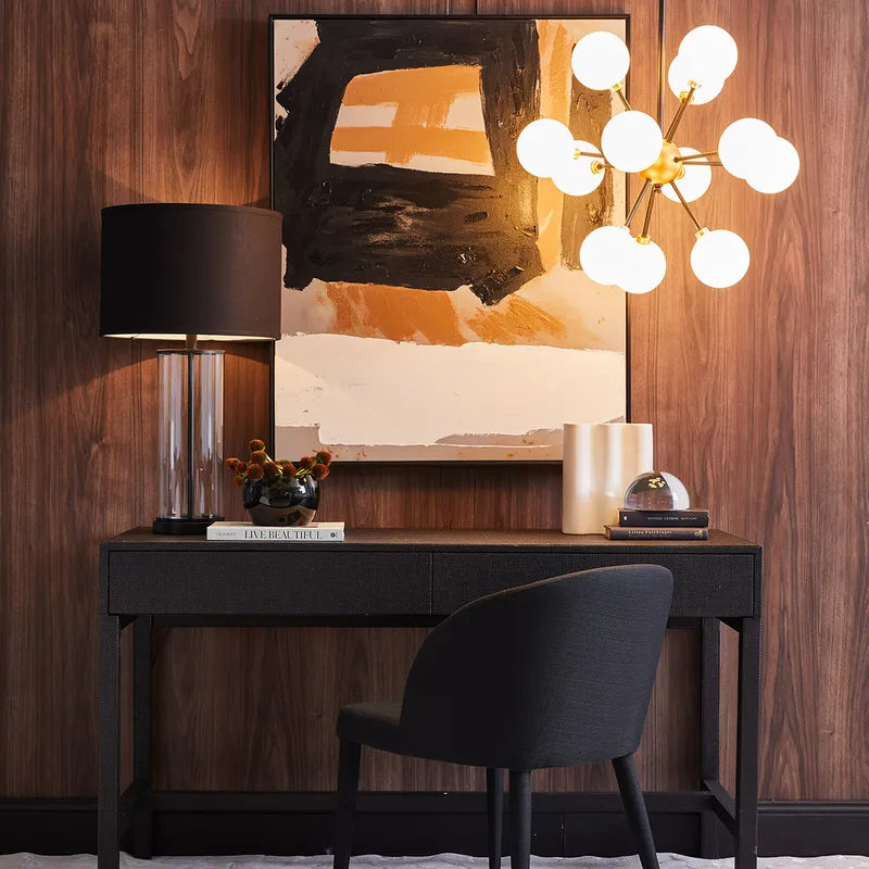 Madison Black Table Lamp with Black Shade