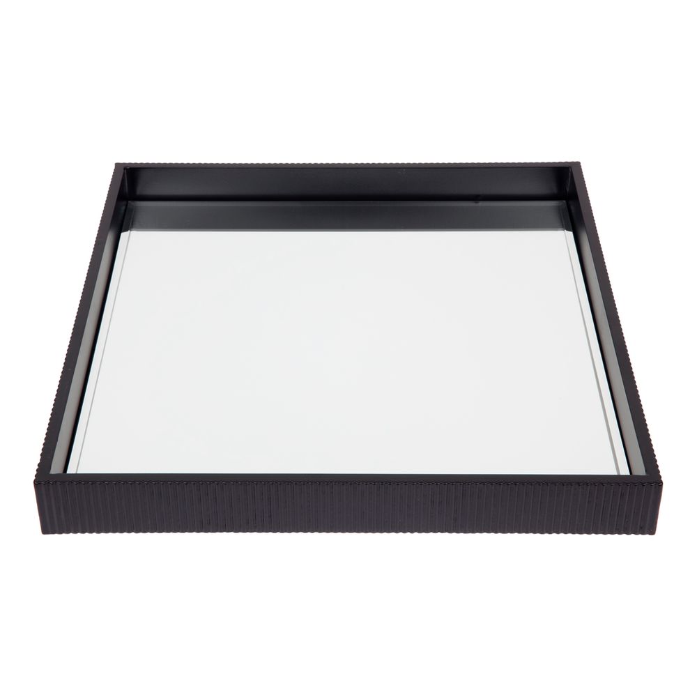 Luxe Black Square Mirrored Tray
