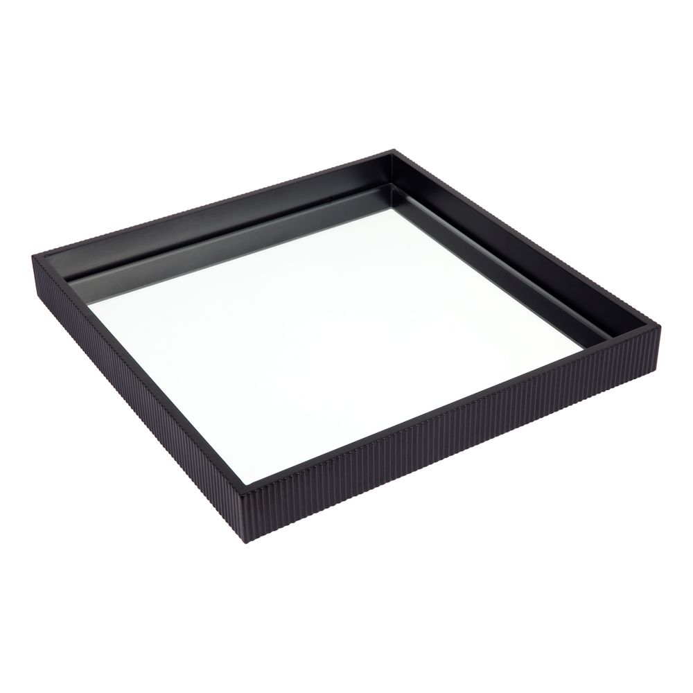 Luxe Black Square Mirrored Tray