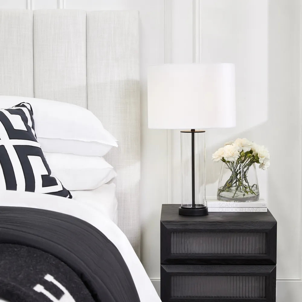 Madison Black Table Lamp with White Shade