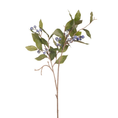Set of Four Berry Leaf Spray Stems In Blue