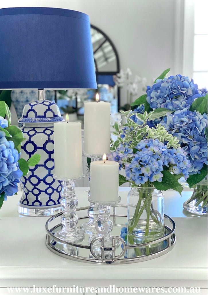 New York Round Silver Mirrored Tray - SAVE 25% OFF!