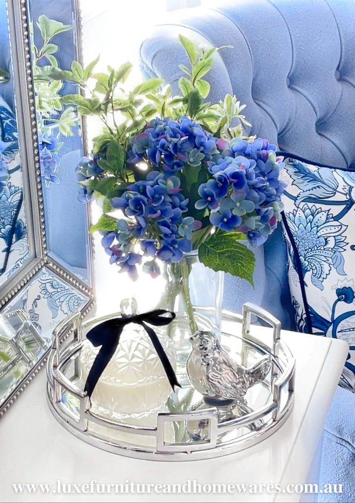 Silver Hudson Round Mirrored Tray