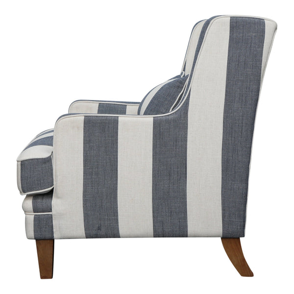 Newport Armchair In Classic Blue Stripe LUXE FURNITURE & HOMEWARES