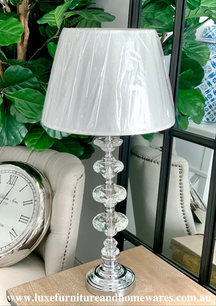 Luxurious Crystal Lamp with Shade In Large