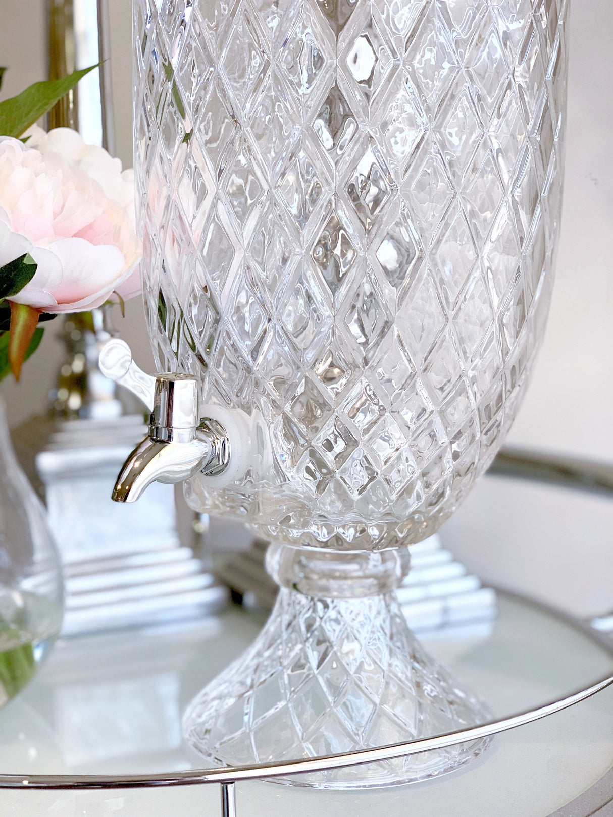 Luxury Crystal Cut Glass Drinks Dispenser