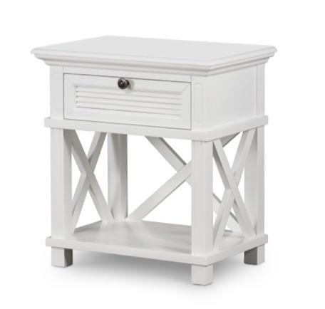 Long Island Bed Side Table In White