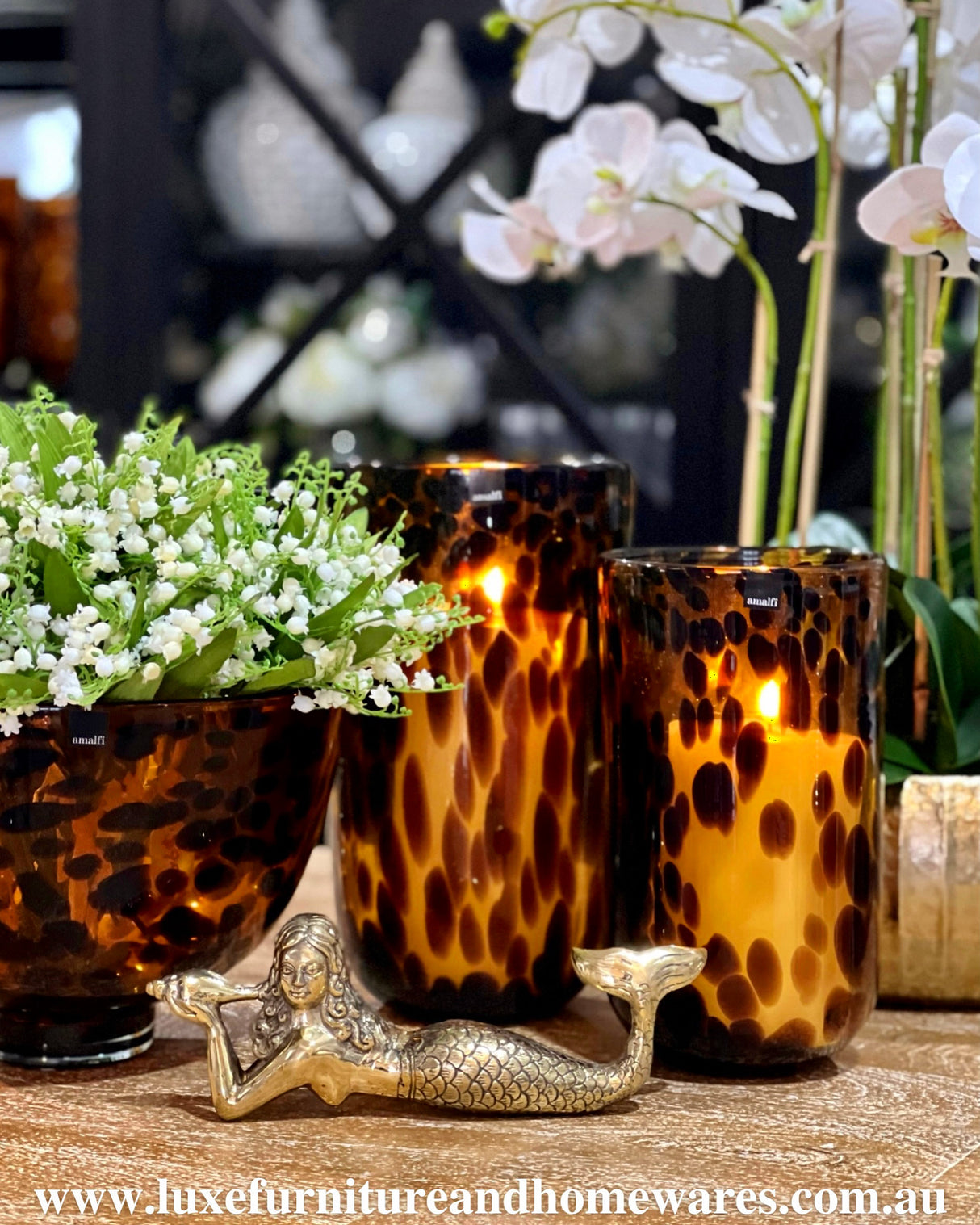 Large Amber Glass Vase