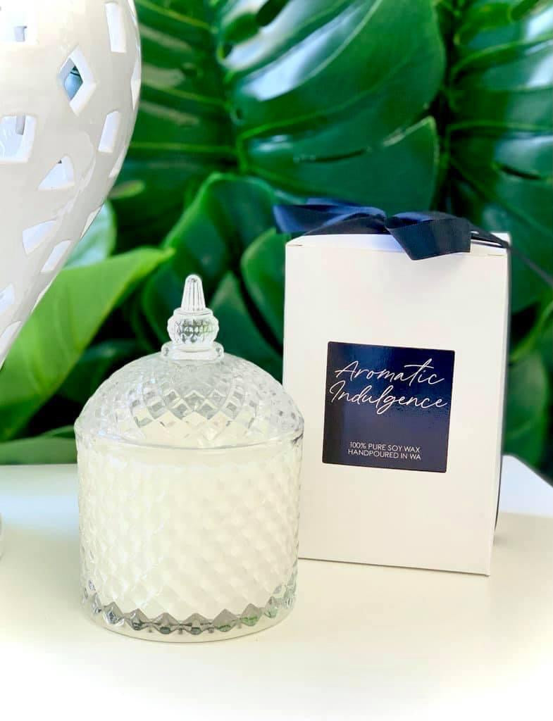 Crystal Cut Glass Candle By Aromatic Indulgence