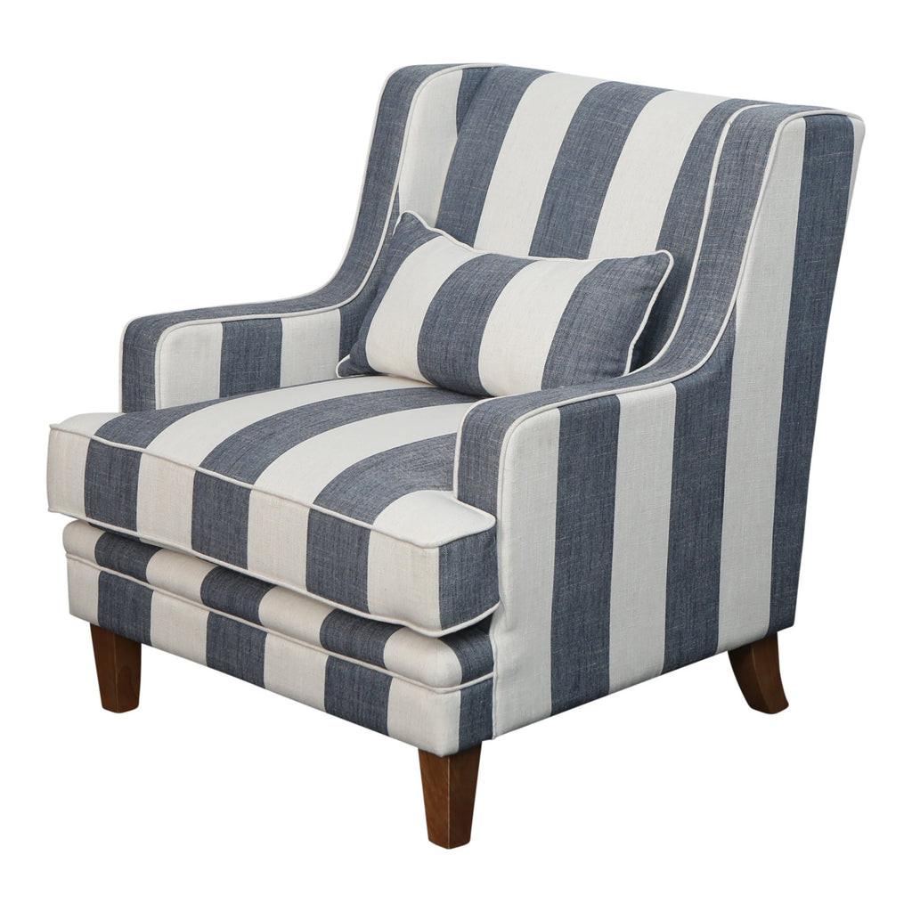 Newport Armchair In Classic Blue Stripe