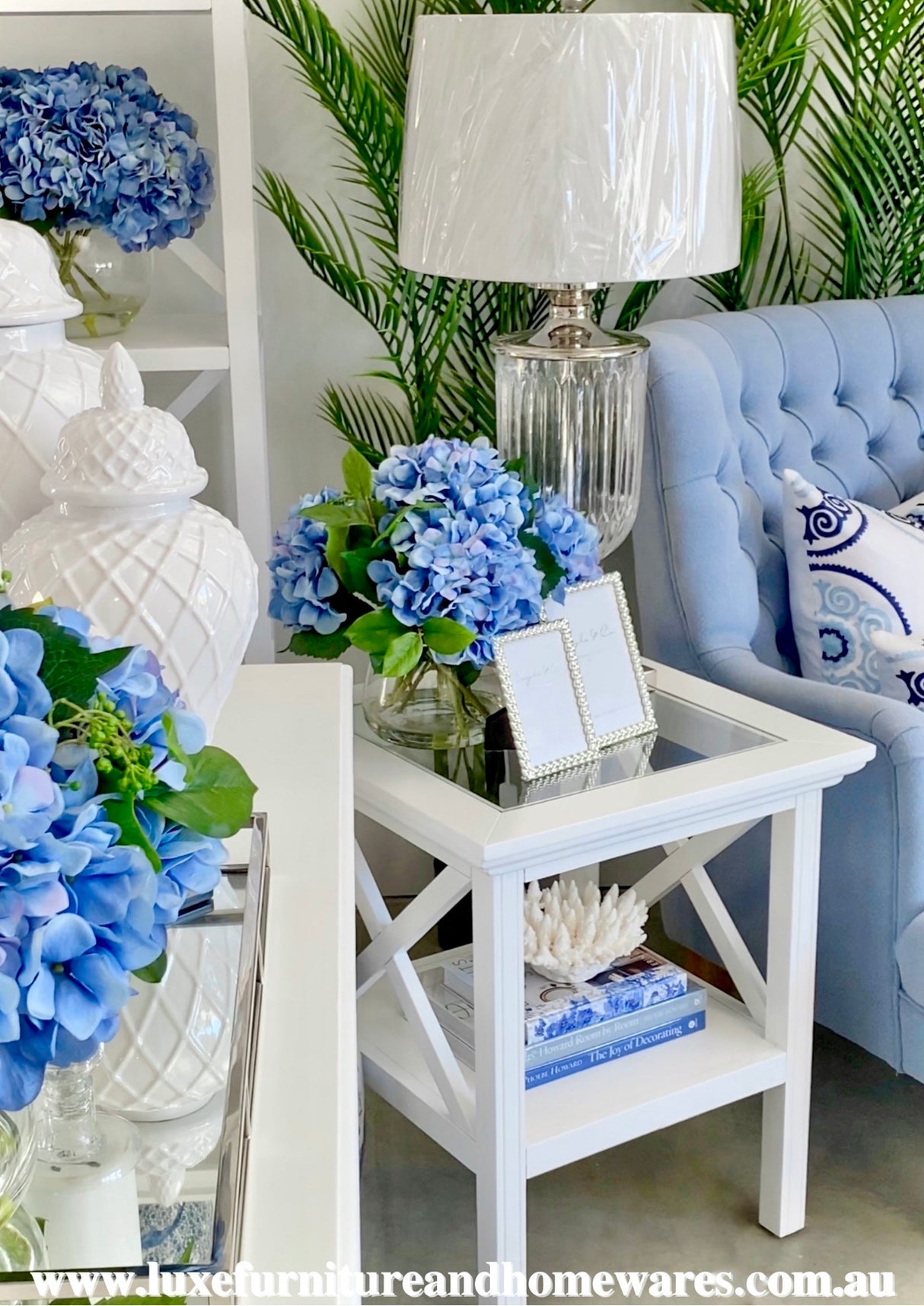 Newport Glass Top Side Table