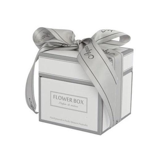 Flower Box Home Fragrance Aqua - 290g Silver Candle