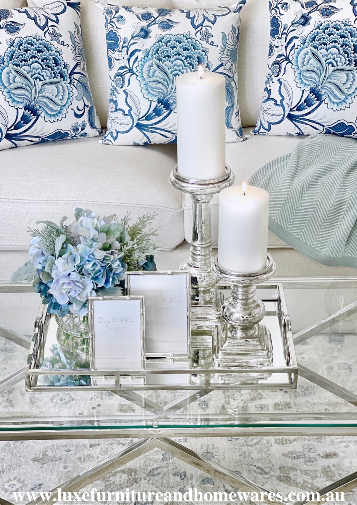 Ex Display Pair of Silver Luxe Candlesticks