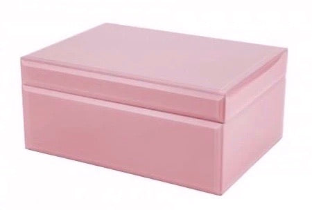 Blush Pink Glass Jewellery Box