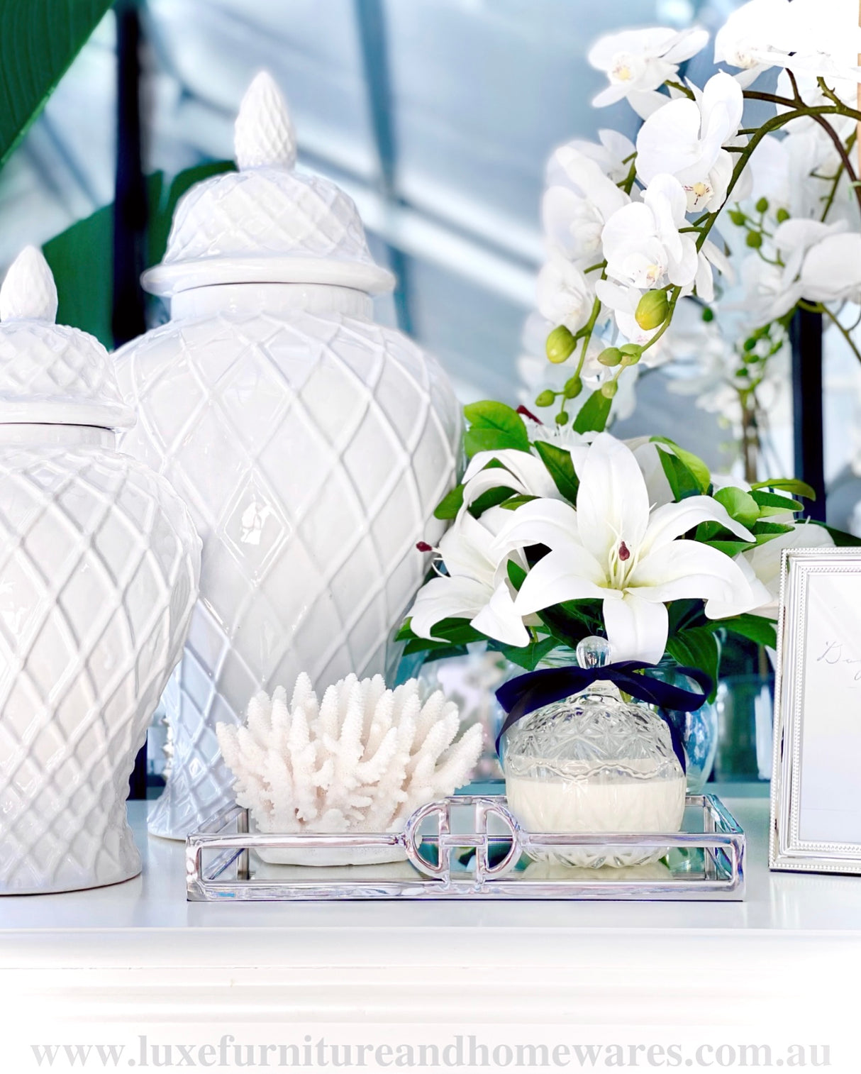 New York Rectangle Silver Mirrored Vanity Tray