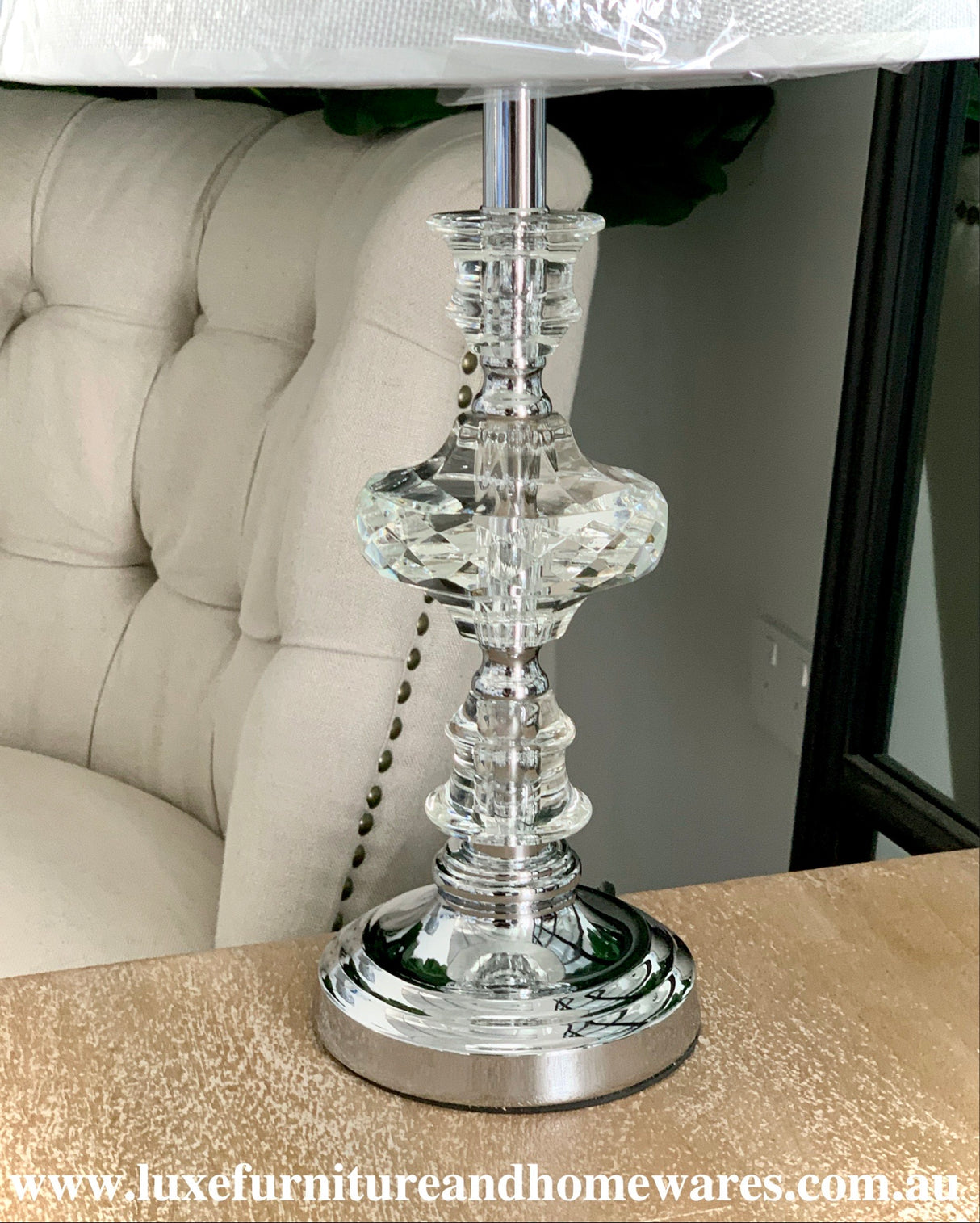 Luxurious Crystal Lamp with Shade In Small