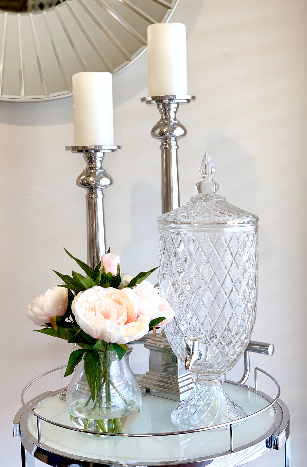 Luxury Crystal Cut Glass Drinks Dispenser