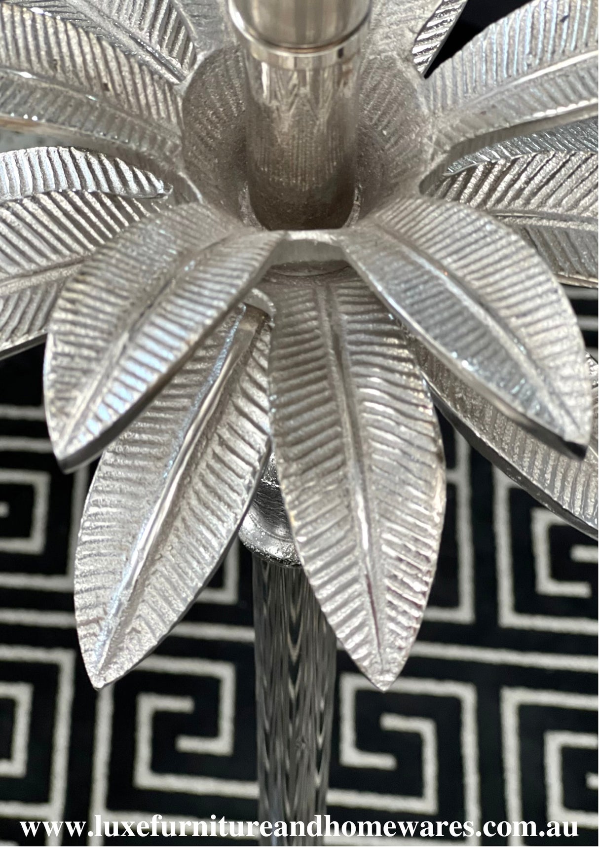 Silver Palm Tree Floor Lamp with Shade