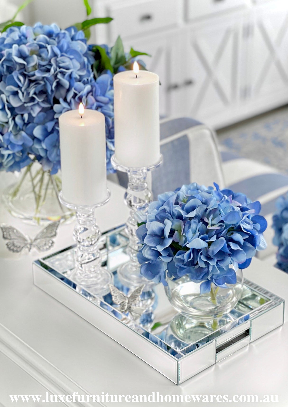 Luxury Rectangular Bevelled Mirror Tray