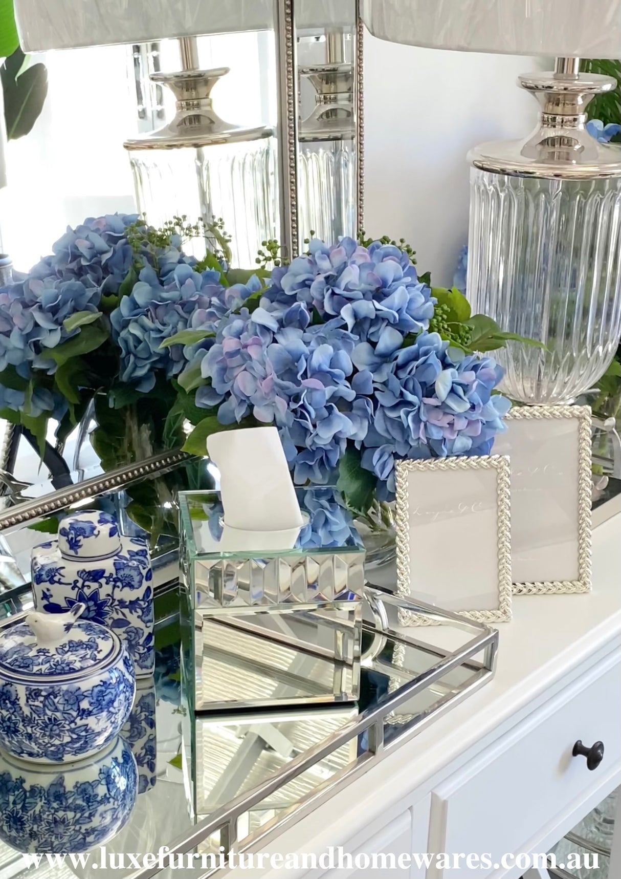 Square Mirrored Tissue Box Cover