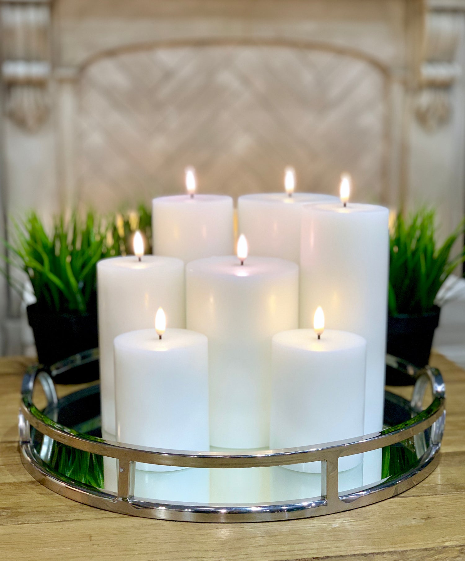 Nordic White Flameless Candle - Large