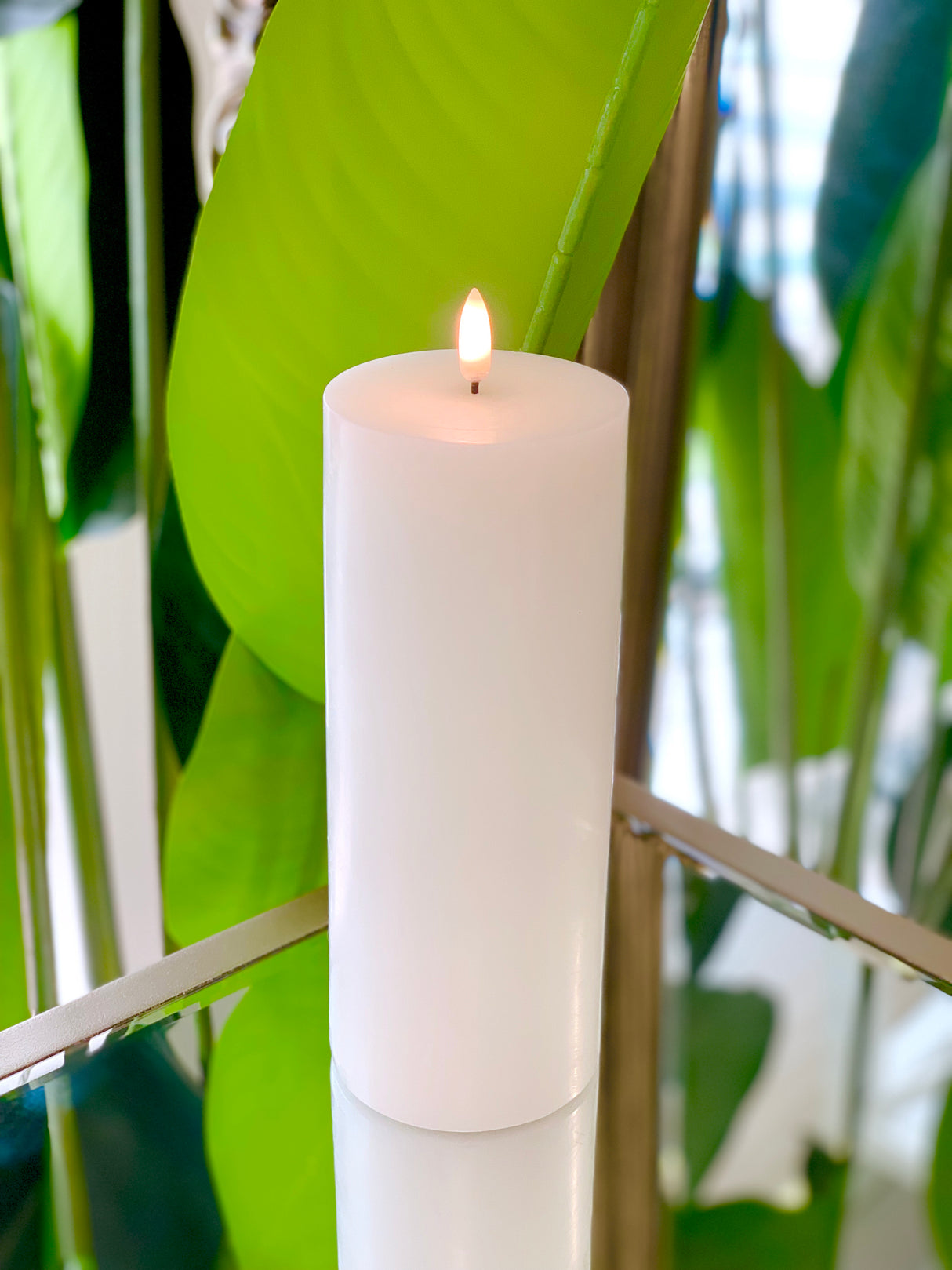Nordic White Flameless Candle - Large