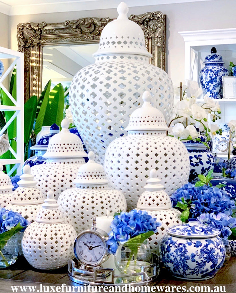 Hamptons Style Temple Jar - Extra Large - SAVE 30% OFF! - PICKUP ONLY PERTH SHOWROOM