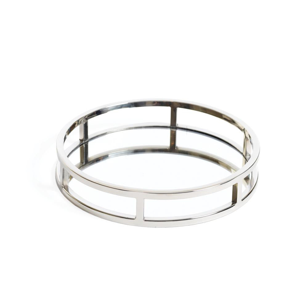 Luxury Silver Round Mirrored Vanity Tray