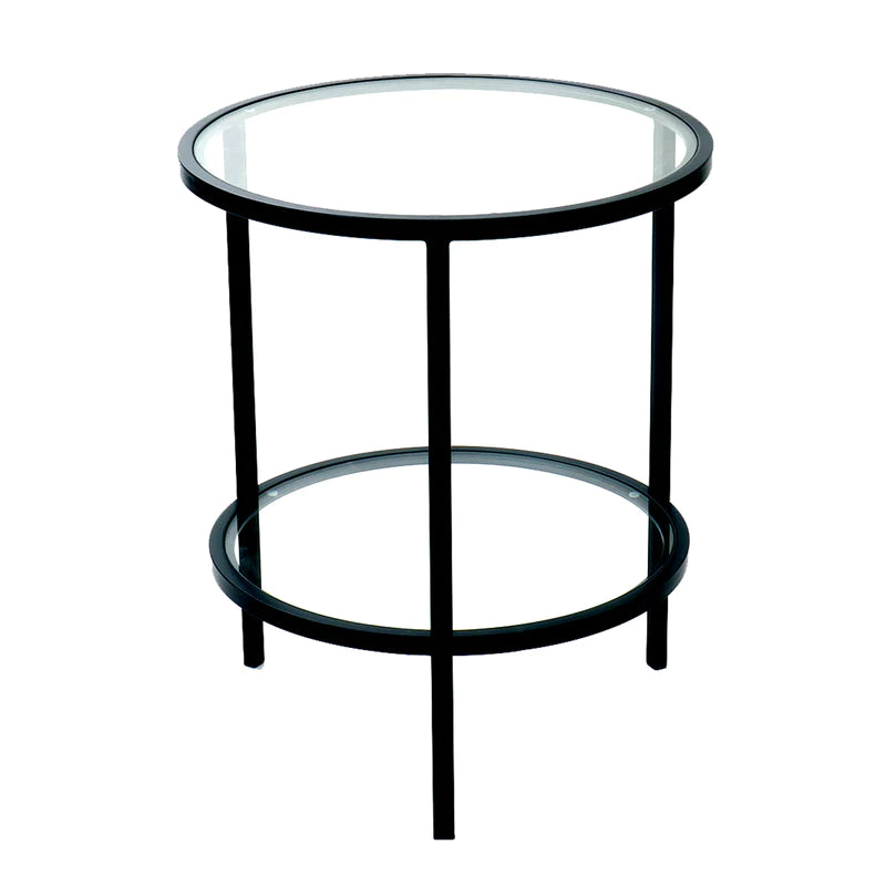 Portland Black and Glass Side Table
