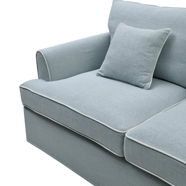 Pale Blue 2.5 Seater Sofa with Piping