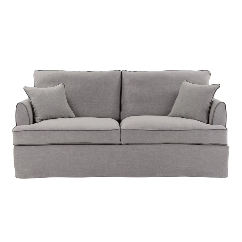 Pale Grey 2.5 Seater Sofa with Piping