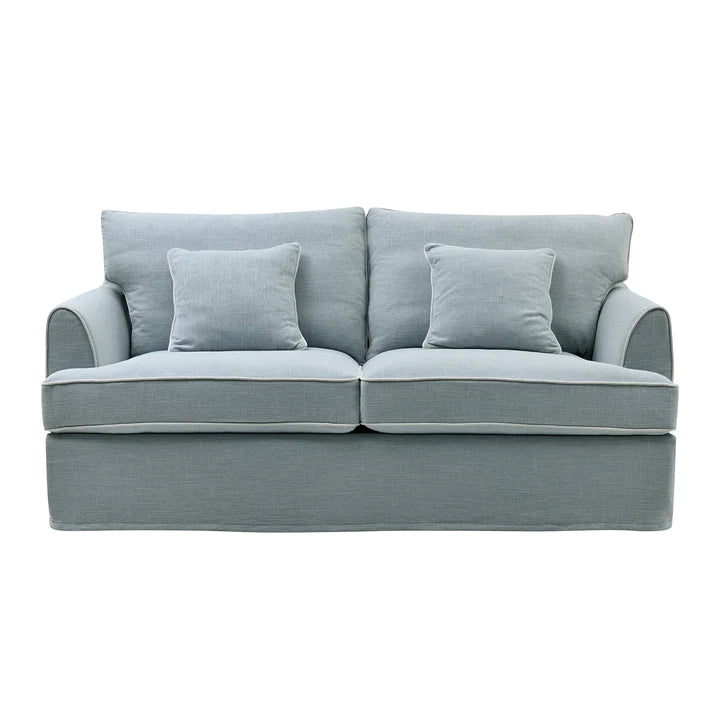 Pale Blue 2.5 Seater Sofa with Piping