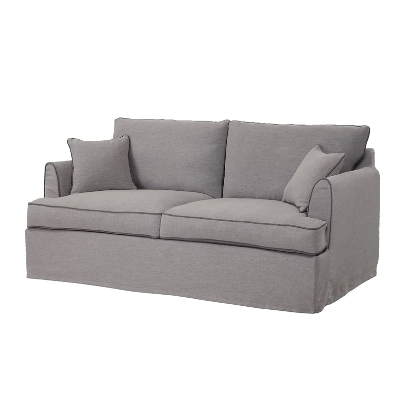 Pale Grey 2.5 Seater Sofa with Piping
