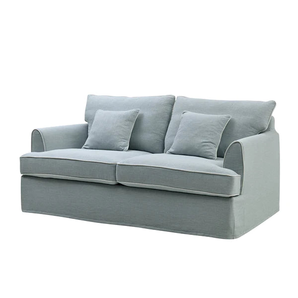 Pale Blue 2.5 Seater Sofa with Piping