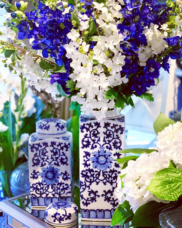 Set of Five Hydrangea Wild Spray In White